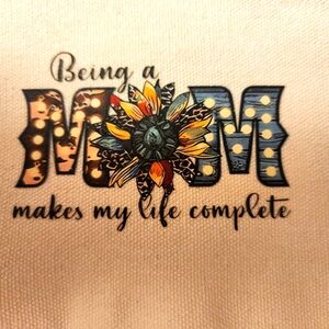 Colorful 'Mom' Graphic Makeup Bag